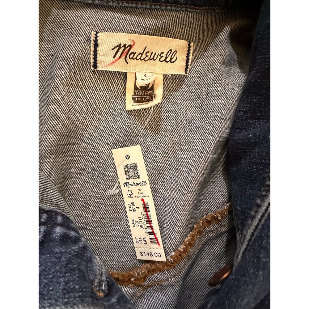 NWT Madewell Western Denim Midi Shirtdress Size 4 - Picture 9 of 10